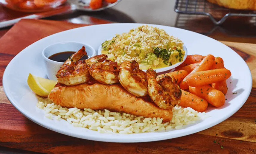 Bourbon-Glazed Salmon & Shrimp